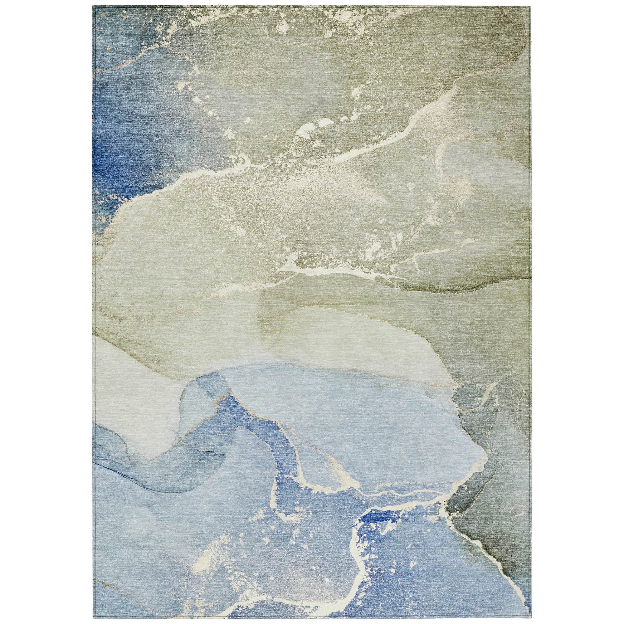 Addison Rugs Muted Whispers Blue Washable Indoor-Outdoor Rug