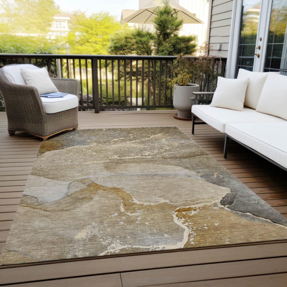 Addison Rugs Muted Whispers Brown Washable Indoor-Outdoor Rug