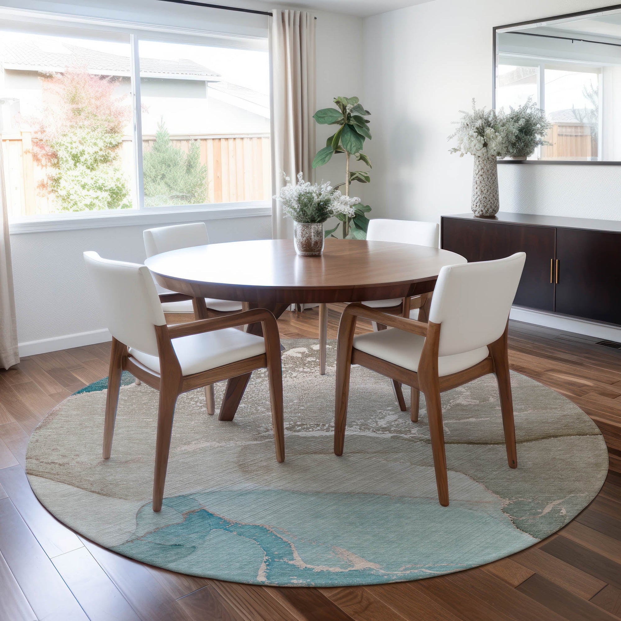 Addison Rugs Muted Whispers Teal Washable Indoor-Outdoor Rug