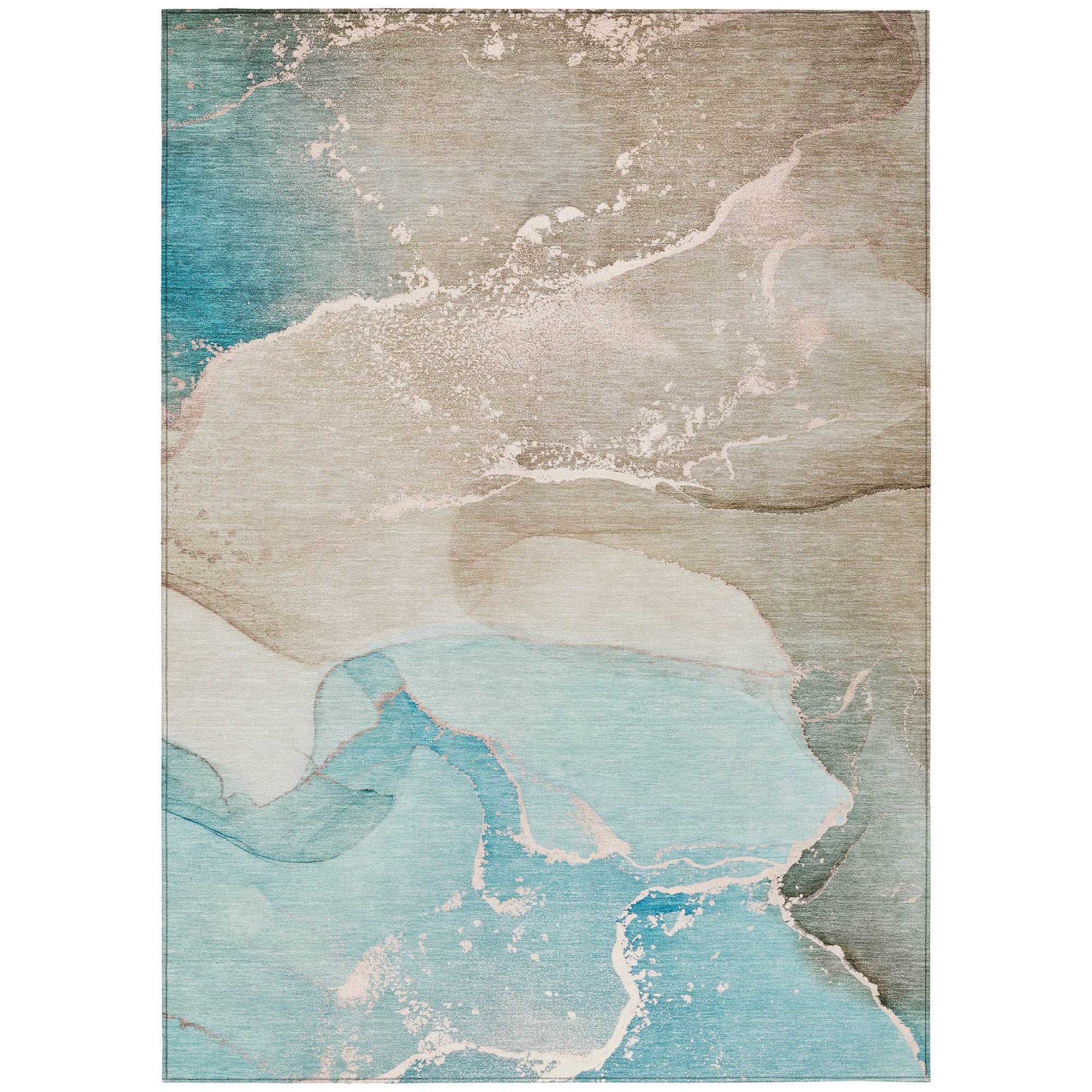 Addison Rugs Muted Whispers Teal Washable Indoor-Outdoor Rug