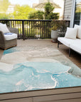 Addison Rugs Muted Whispers Teal Washable Indoor-Outdoor Rug