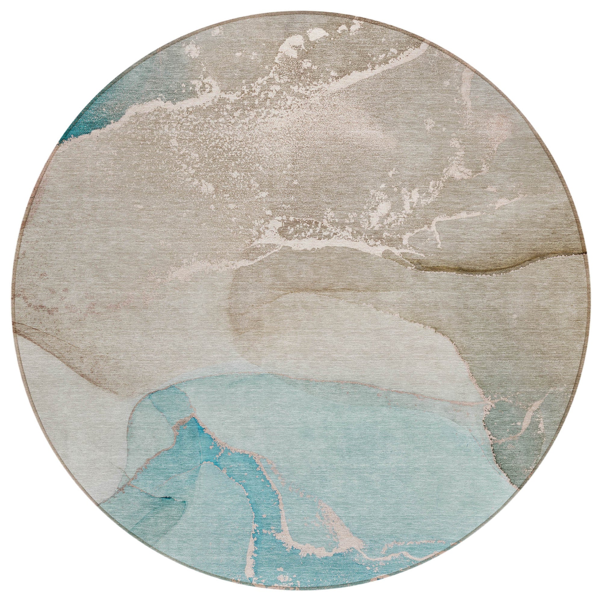 Addison Rugs Muted Whispers Teal Washable Indoor-Outdoor Rug