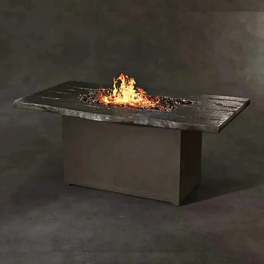 Nature's Wood Rectangle Firepit Table