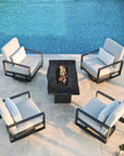 Nature's Wood Rectangle Firepit Table