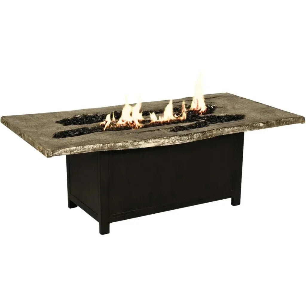 Nature's Wood Rectangle Firepit Table