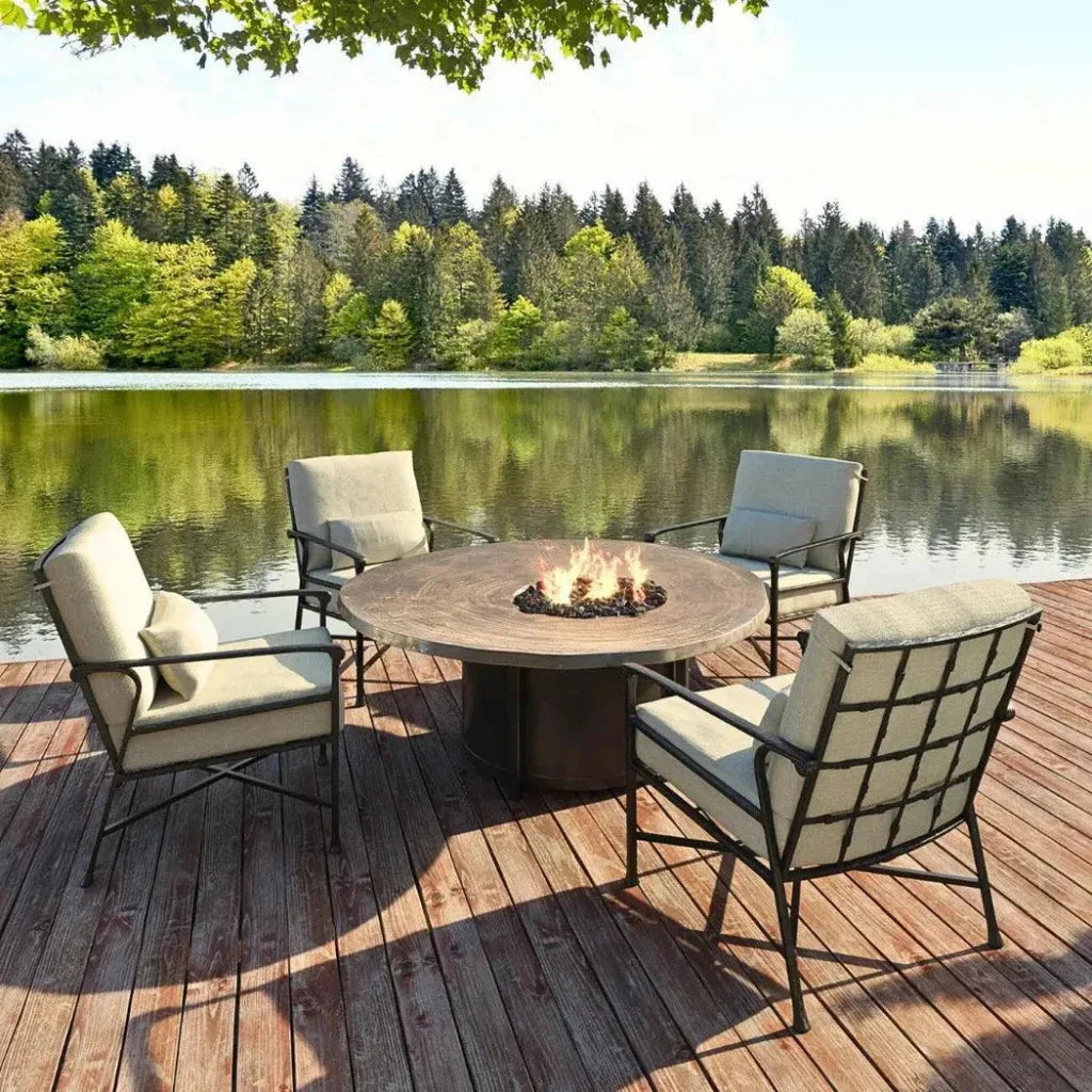 Nature's Wood Round Firepit Table