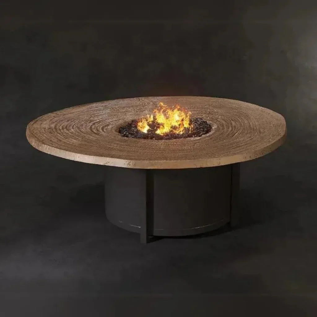 Nature's Wood Round Firepit Table