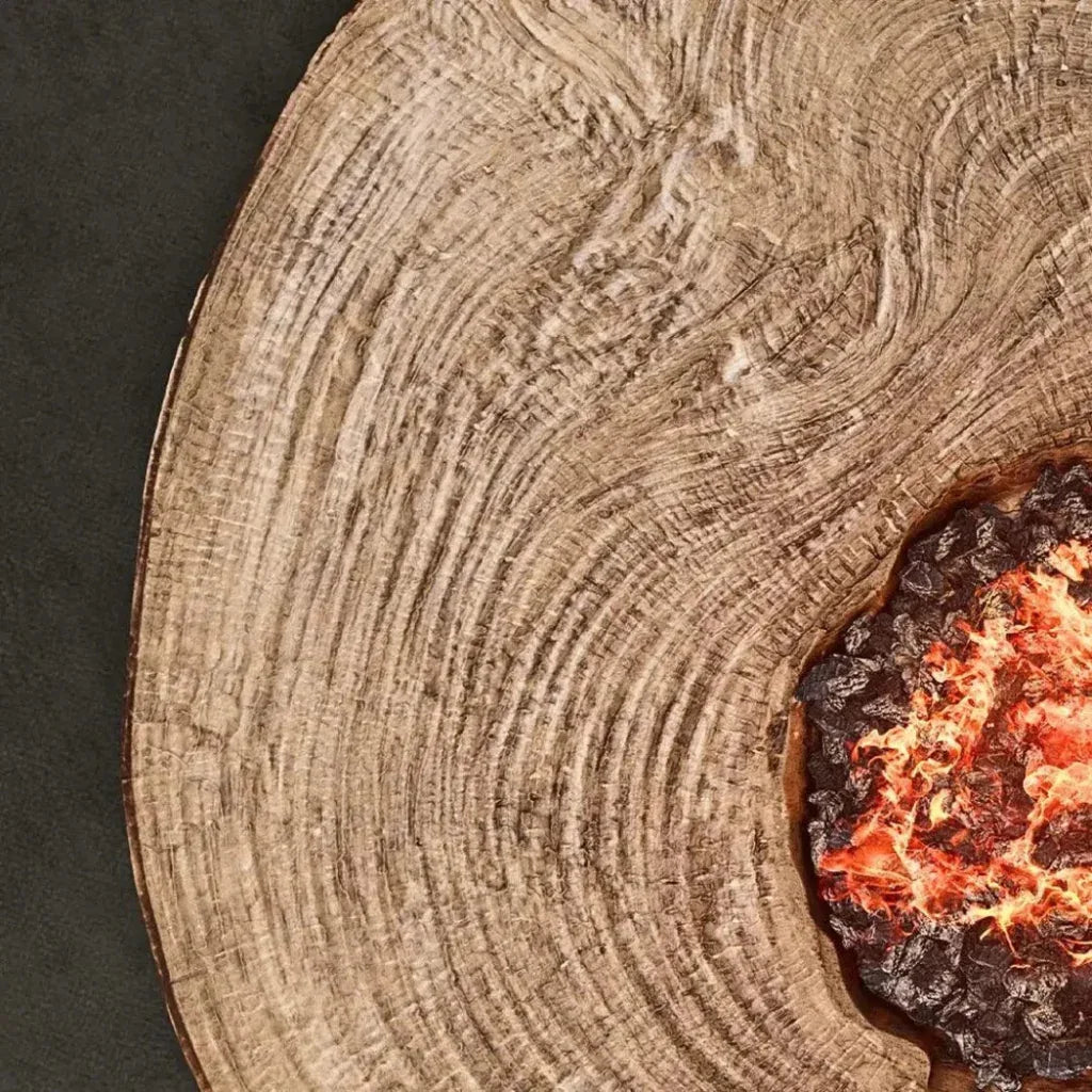 Nature's Wood Round Firepit Table