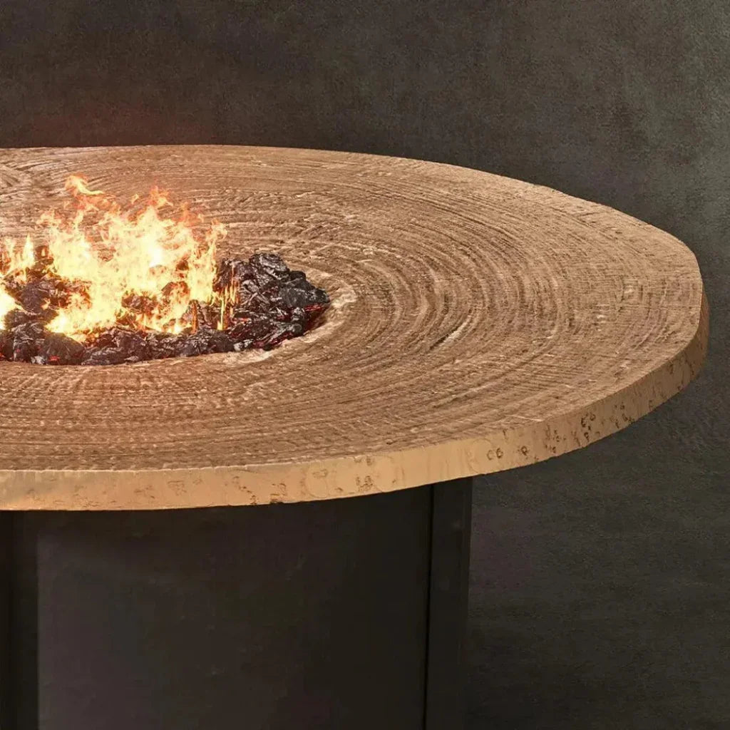Nature's Wood Round Firepit Table