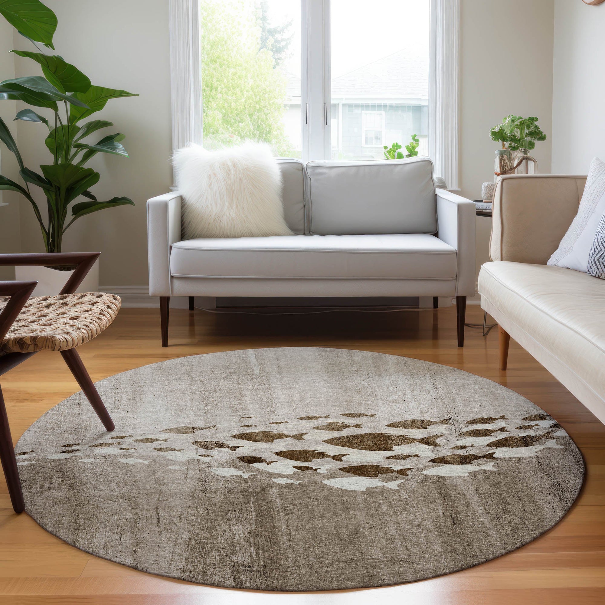 Addison Rugs Nautical Brown Washable Indoor-Outdoor Rug