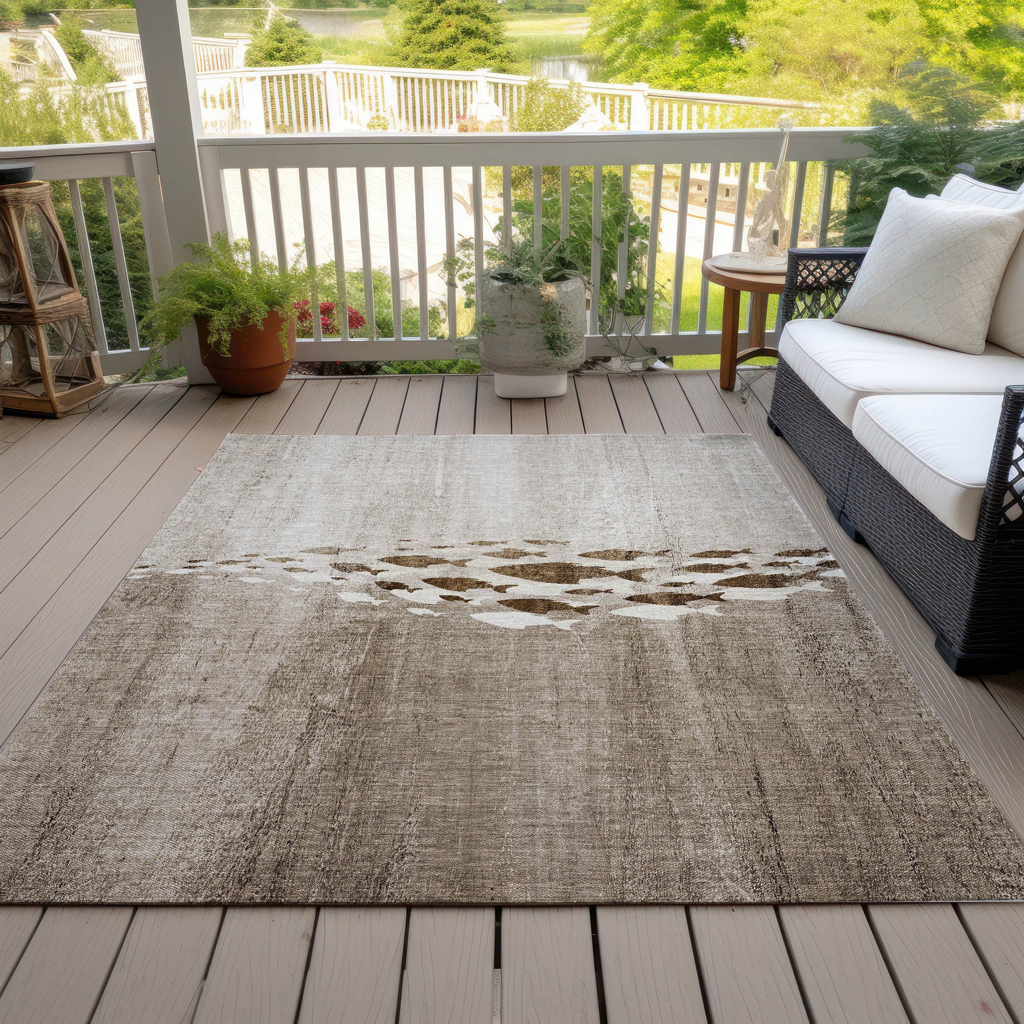Addison Rugs Nautical Brown Washable Indoor-Outdoor Rug