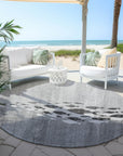 Nautical Grey Washable Indoor-Outdoor Rug