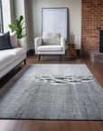 Nautical Grey Washable Indoor-Outdoor Rug