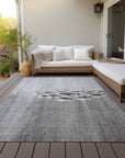 Nautical Grey Washable Indoor-Outdoor Rug