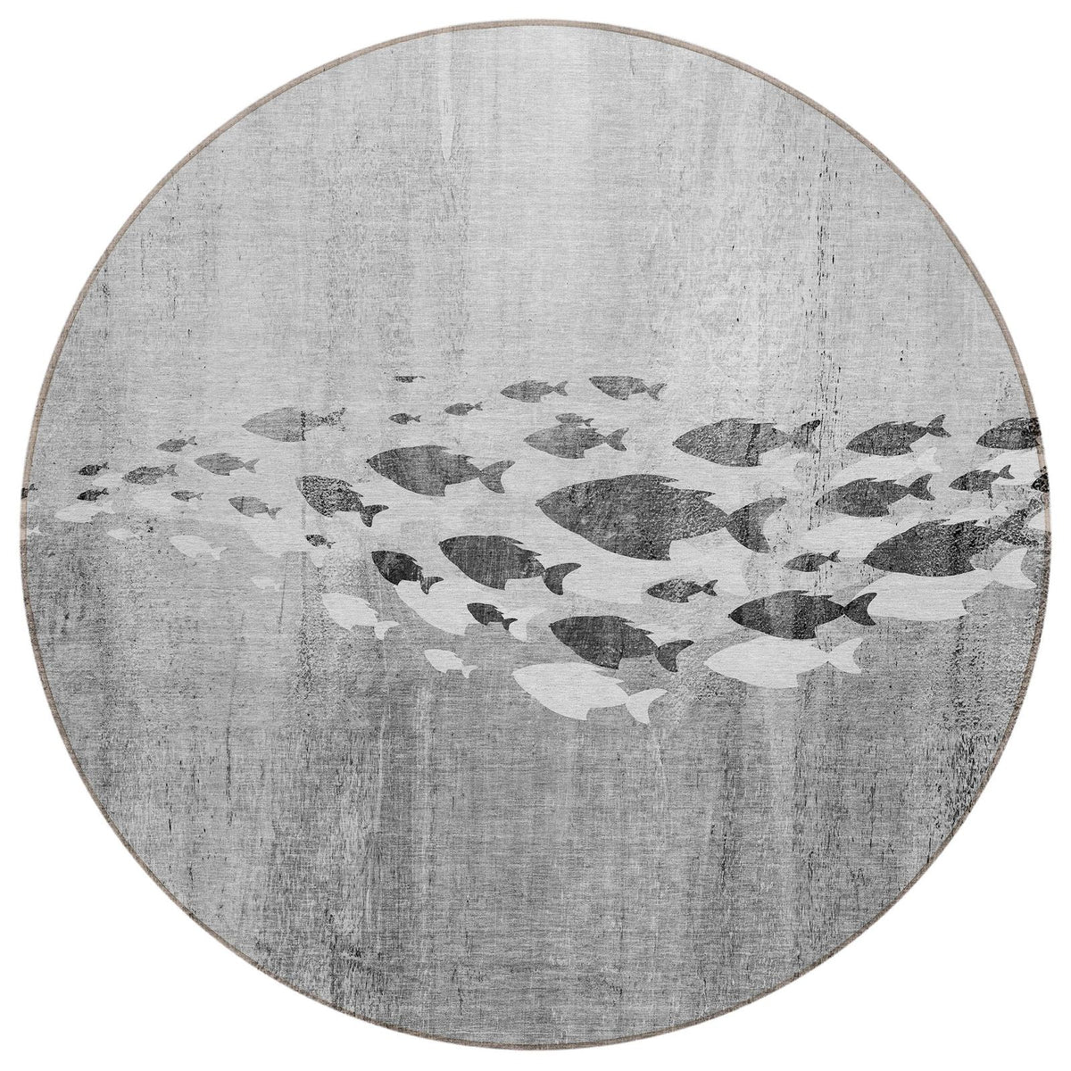 Nautical Grey Washable Indoor-Outdoor Rug - Ships in 2-3 Days