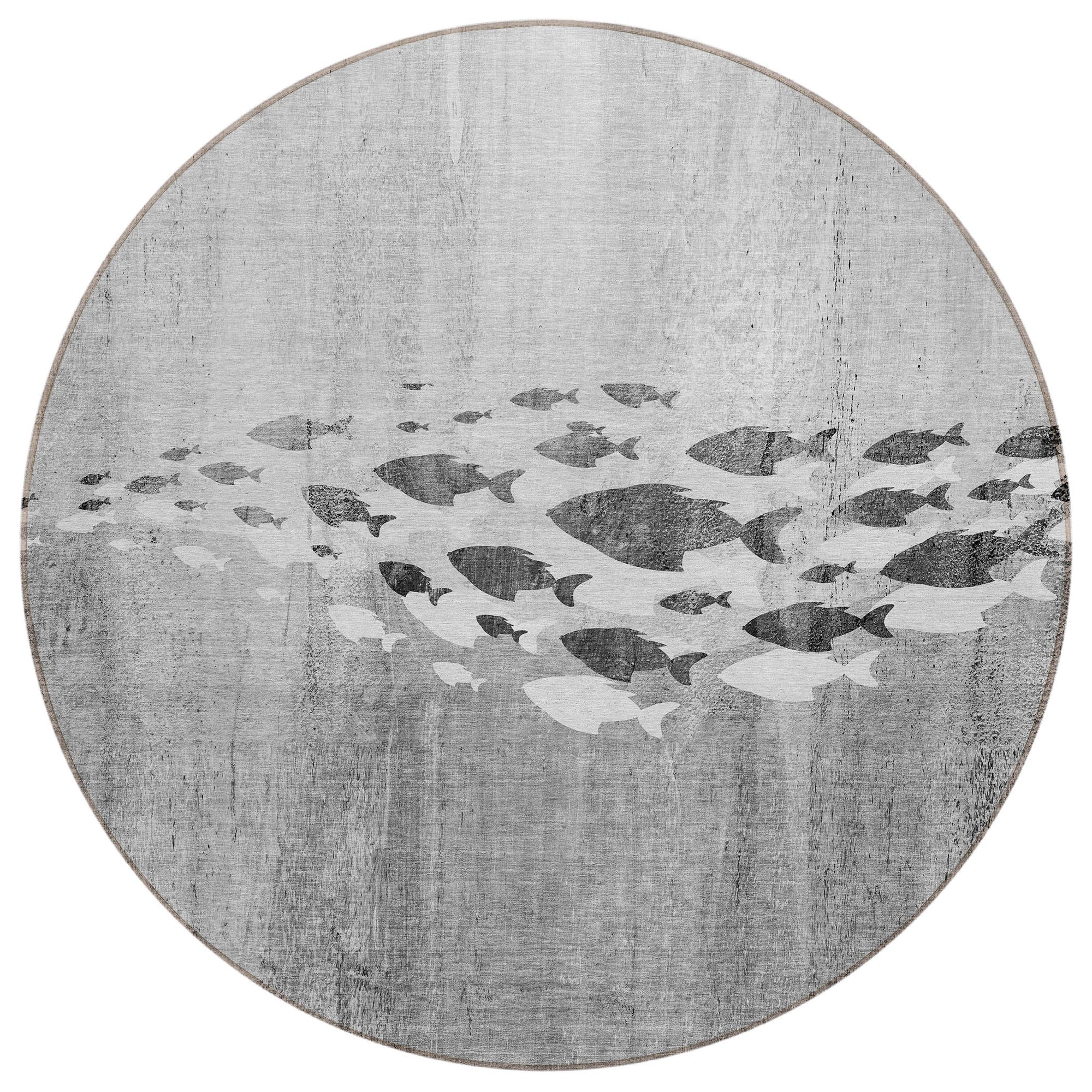 Nautical Grey Washable Indoor-Outdoor Rug