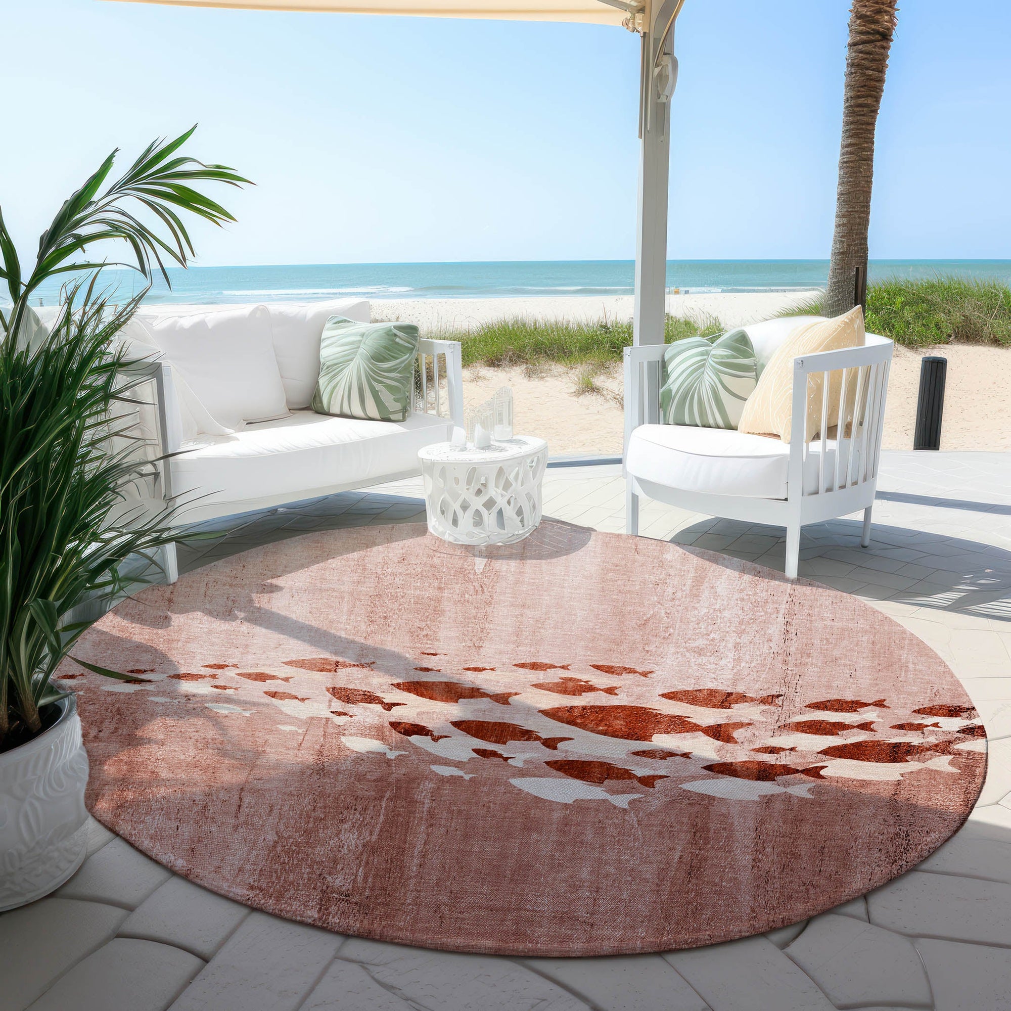Addison Rugs Nautical Terracotta Washable Indoor-Outdoor Rug