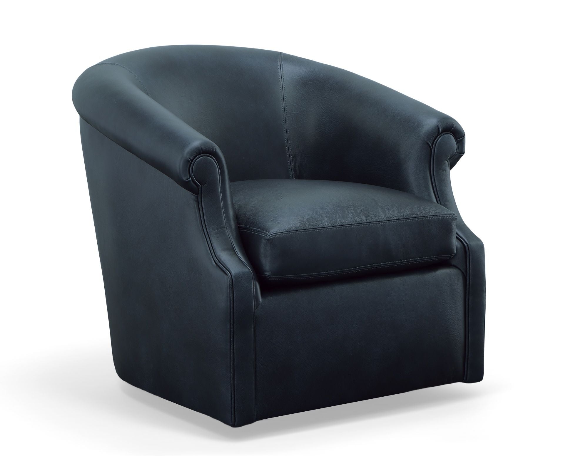 Black Leather Swivel Club Chair Seattle