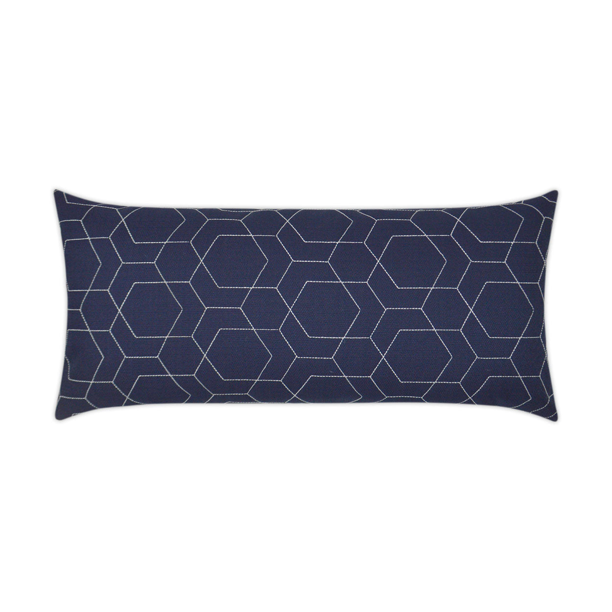 D.V. Kap Outdoor Hex Quilt Lumbar Pillow - Navy