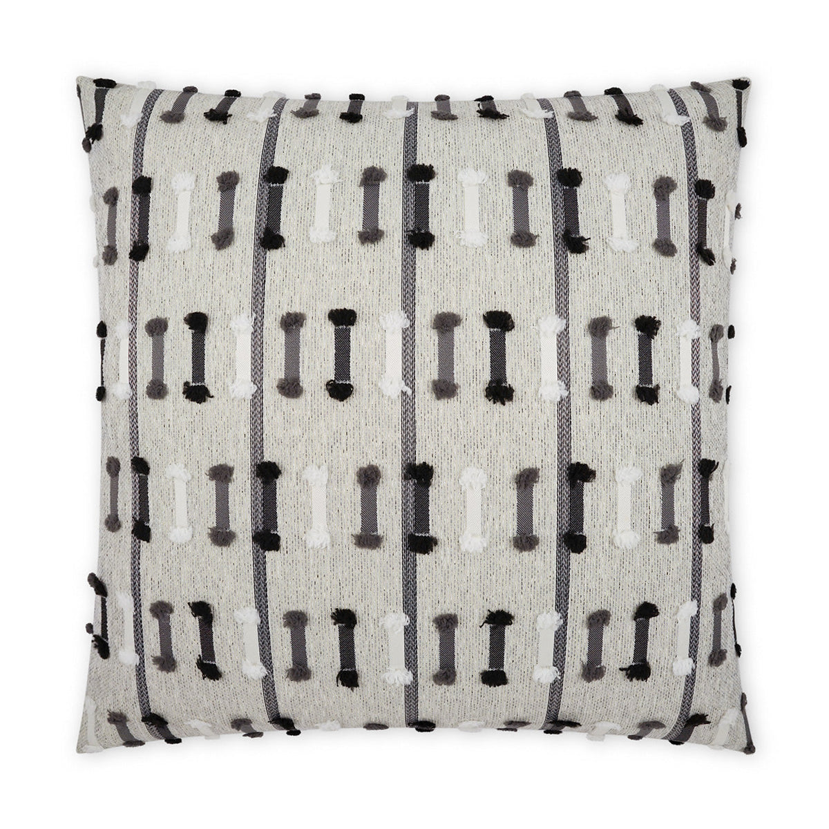 D.V. Kap Outdoor Tassel Stripe Pillow - Grey