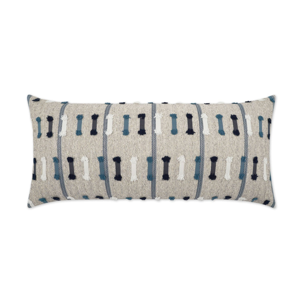 D.V. Kap Outdoor Tassel Stripe Lumbar Pillow - Blue