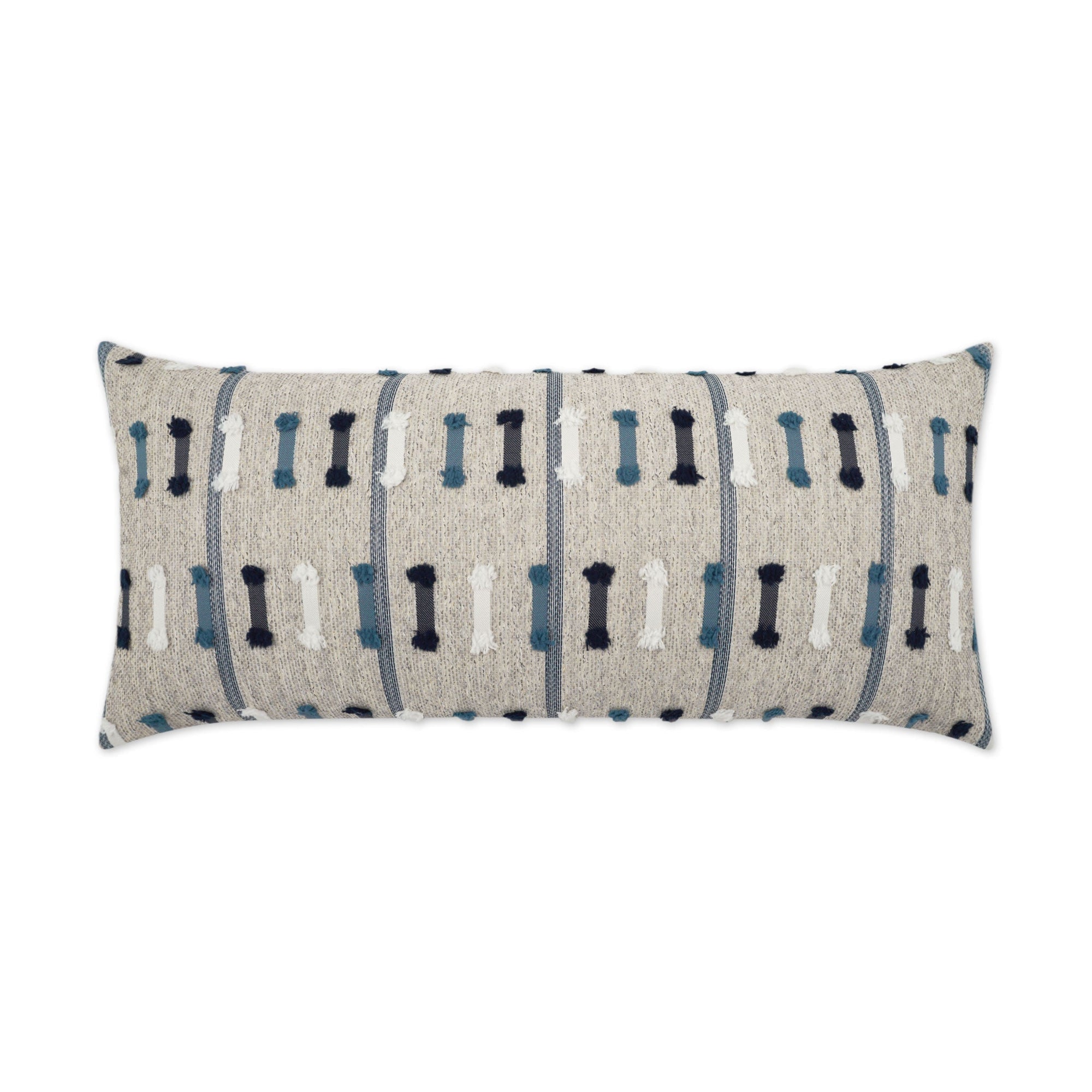 D.V. Kap Outdoor Tassel Stripe Lumbar Pillow - Blue