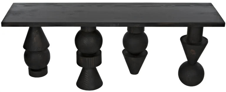 Moai Wooden Rectangular Console Table