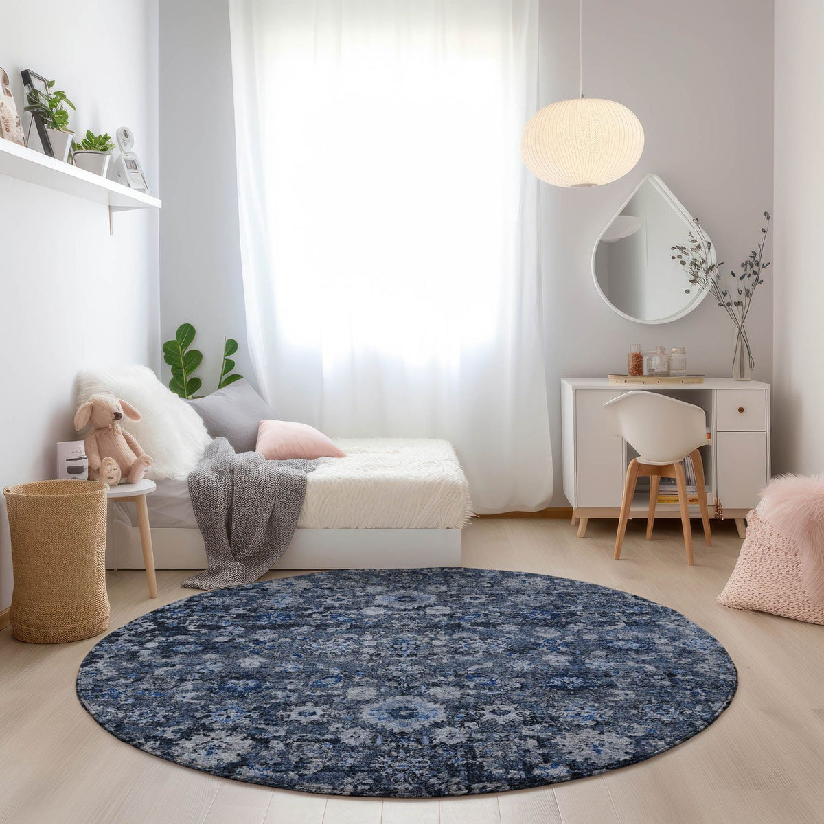 Addison Rugs Ocean Ripples Blue Washable Indoor-Outdoor Rug