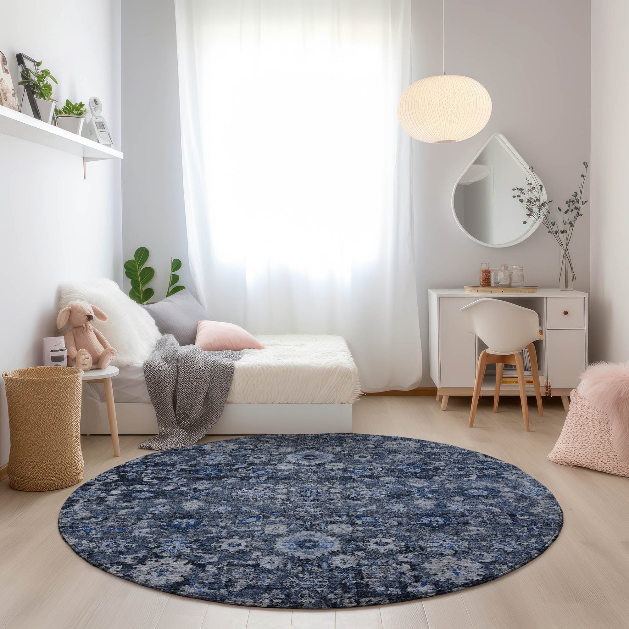 Addison Rugs Ocean Ripples Blue Washable Indoor-Outdoor Rug