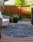 Addison Rugs Ocean Ripples Blue Washable Indoor-Outdoor Rug