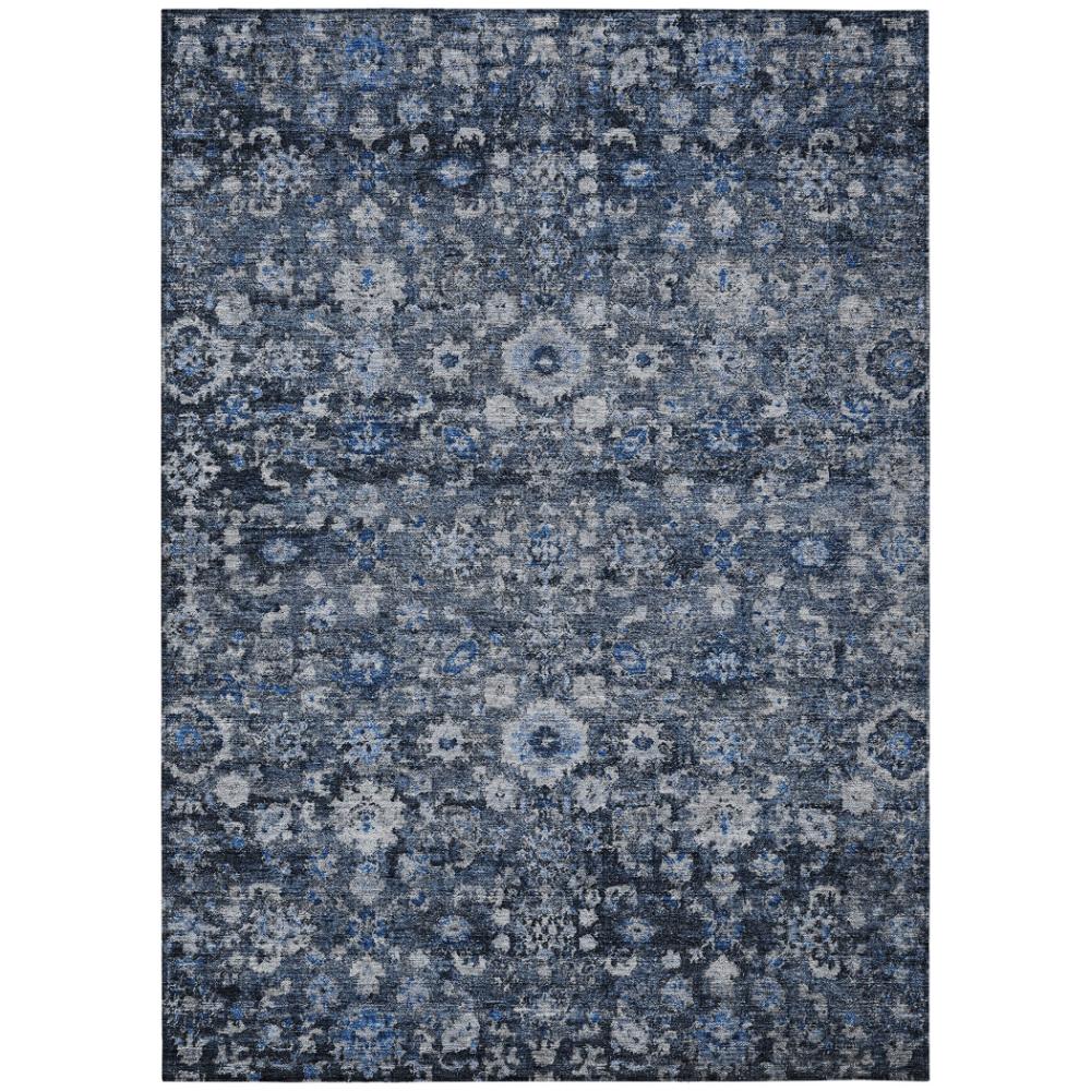 Addison Rugs Ocean Ripples Blue Washable Indoor-Outdoor Rug