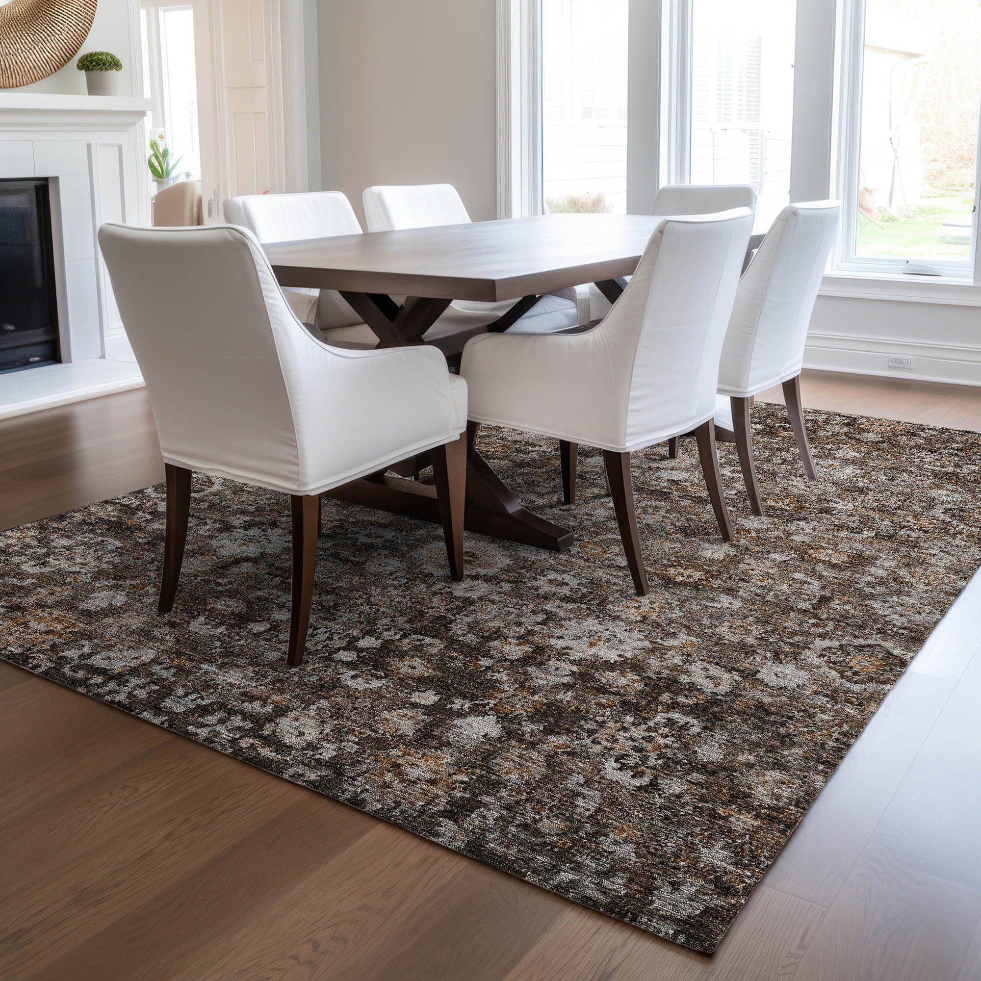 Addison Rugs Ocean Ripples Brown Washable Indoor-Outdoor Rug
