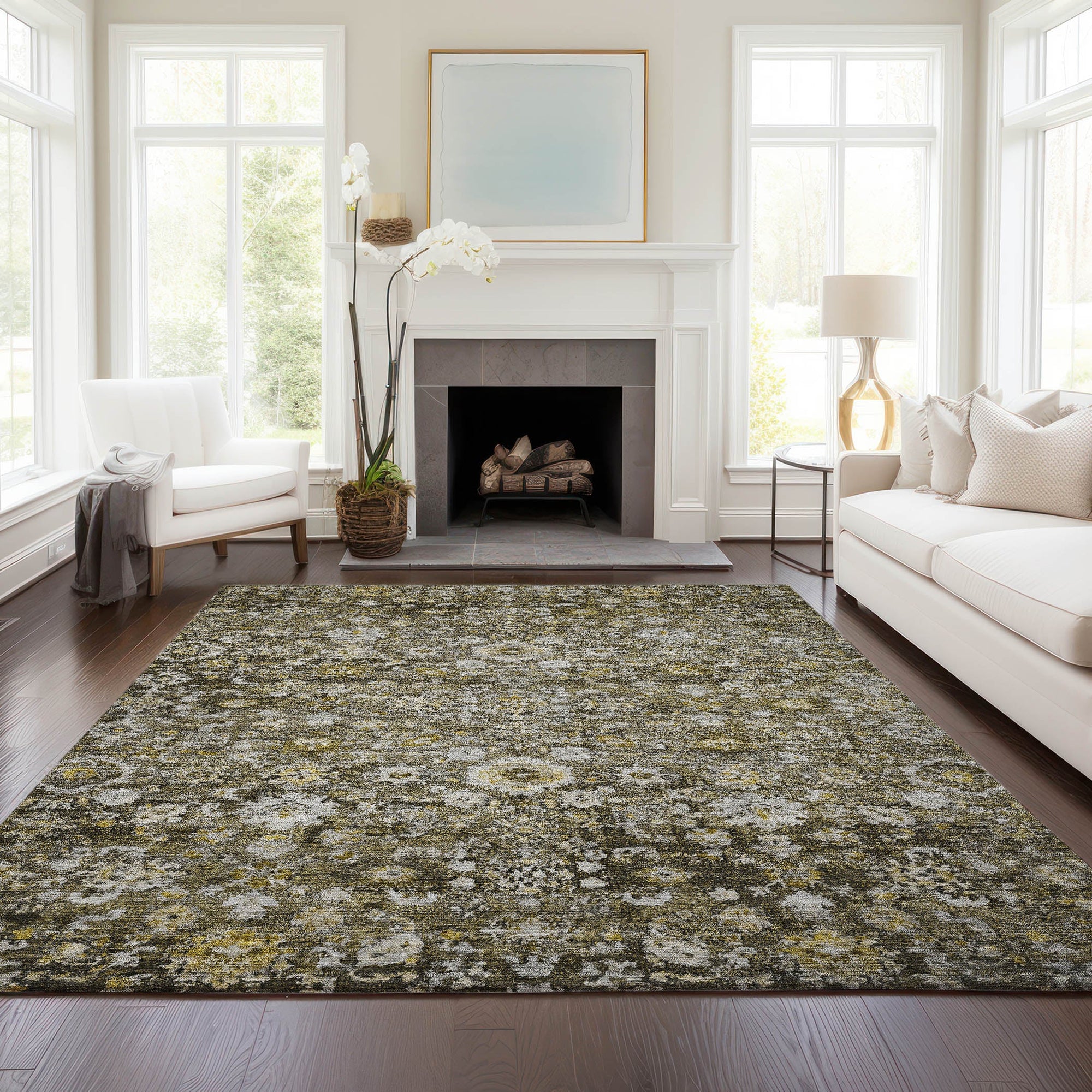 Addison Rugs Ocean Ripples Mocha Washable Indoor-Outdoor Rug