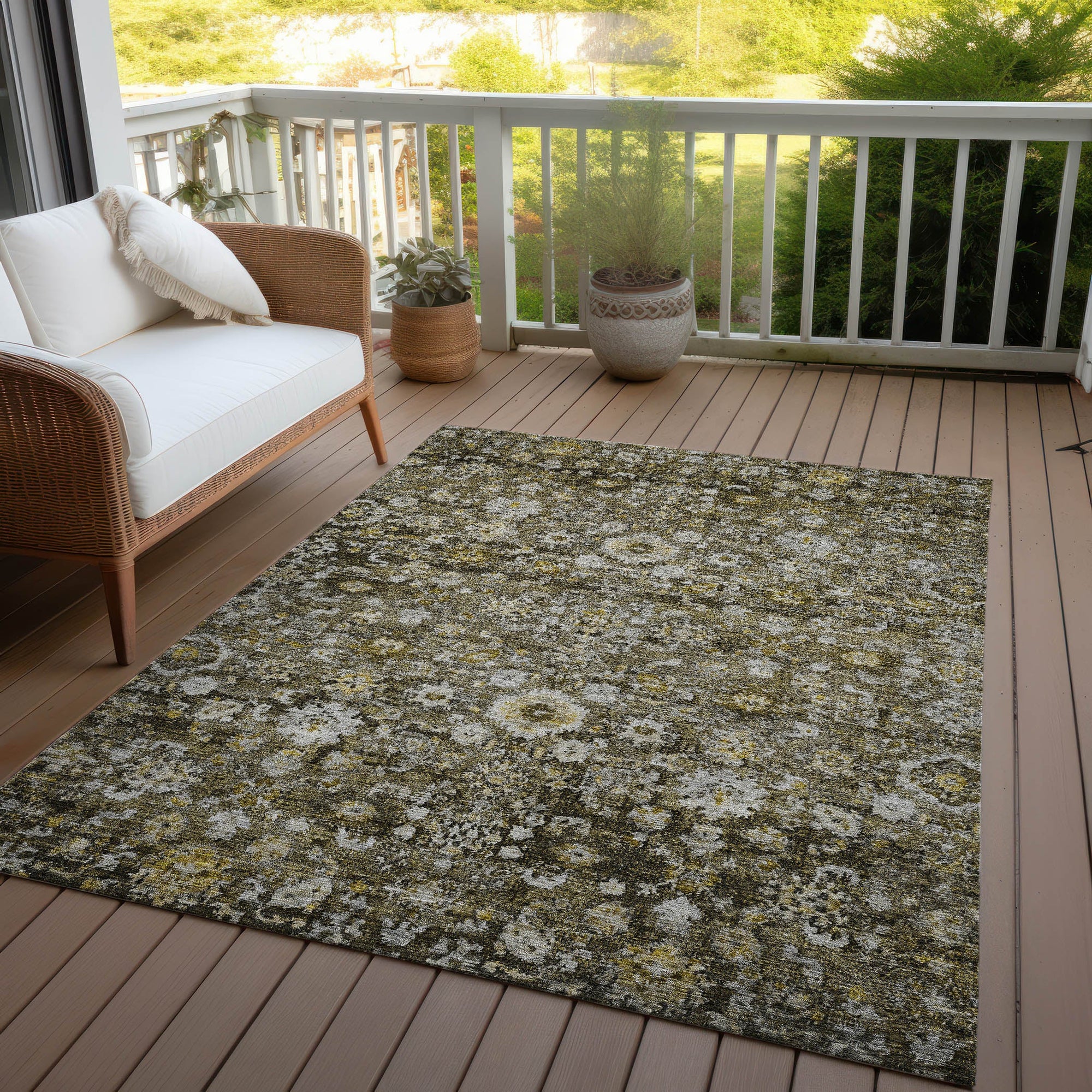 Addison Rugs Ocean Ripples Mocha Washable Indoor-Outdoor Rug