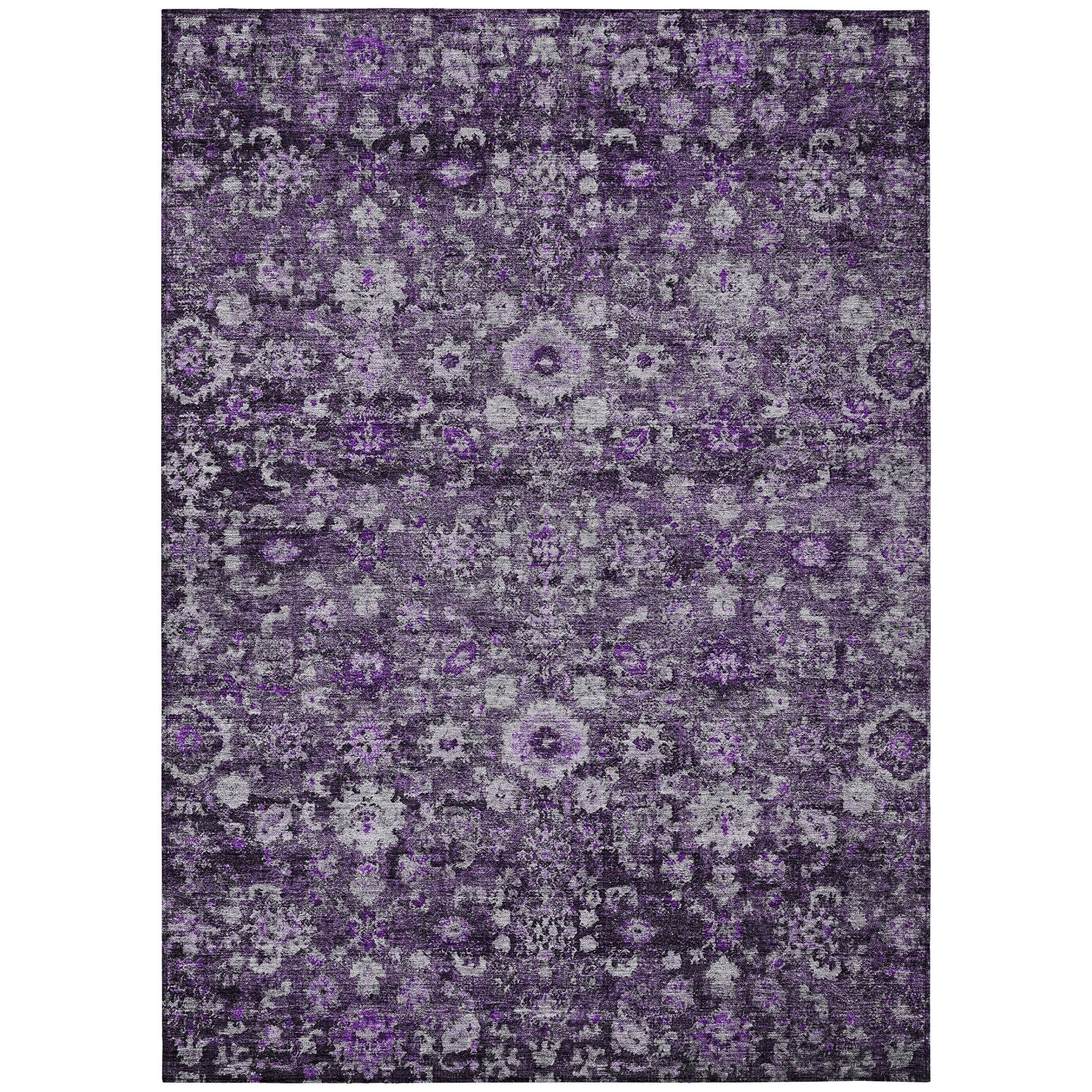 Addison Rugs Ocean Ripples Purple Washable Indoor-Outdoor Rug