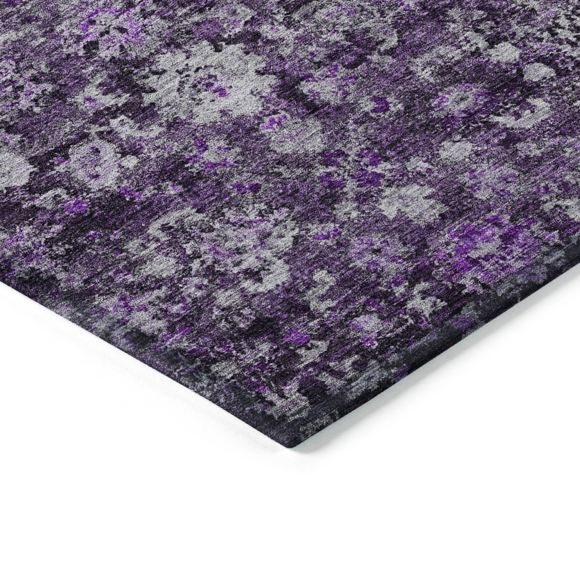Addison Rugs Ocean Ripples Purple Washable Indoor-Outdoor Rug