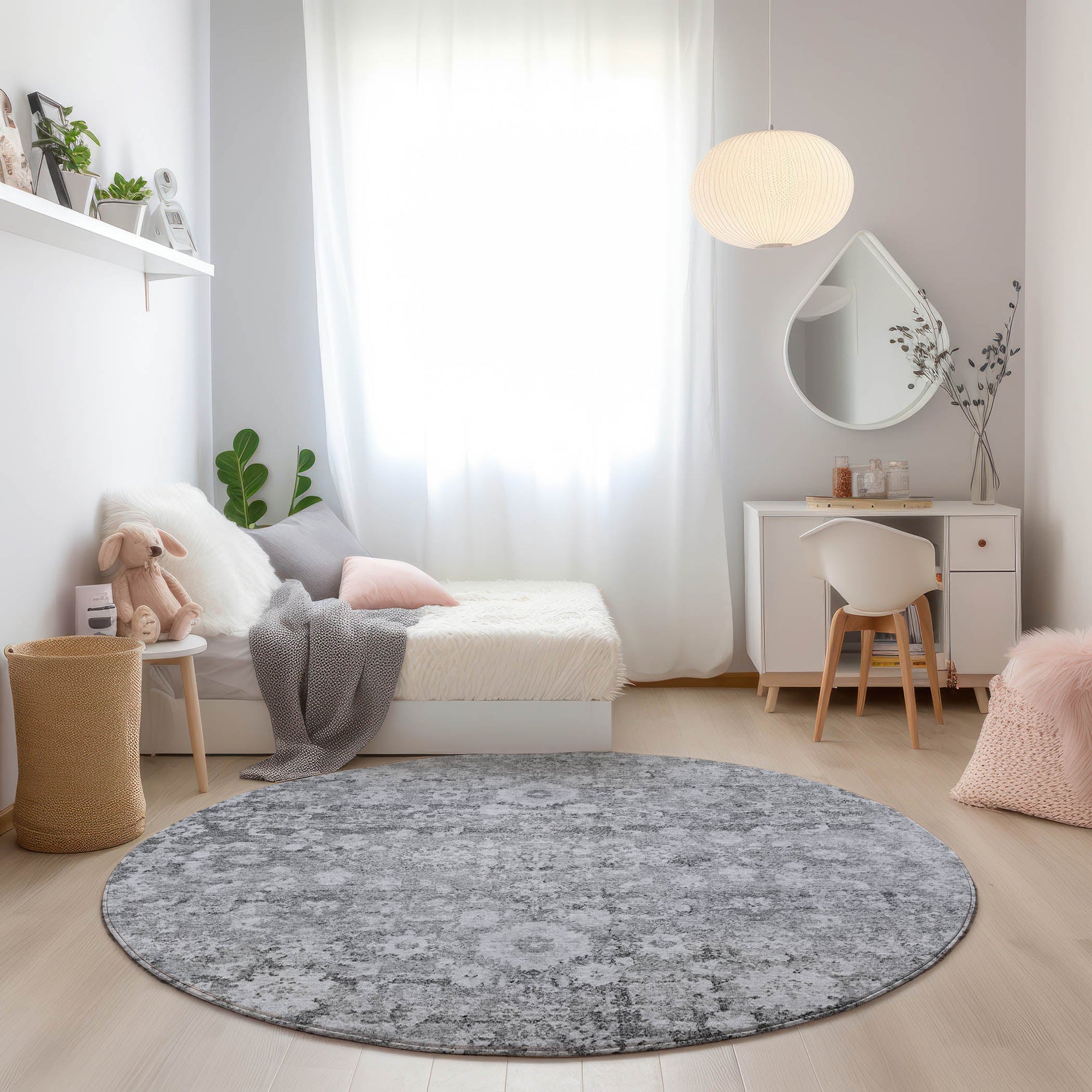 Addison Rugs Ocean Ripples Silver Washable Indoor-Outdoor Rug