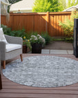 Addison Rugs Ocean Ripples Silver Washable Indoor-Outdoor Rug