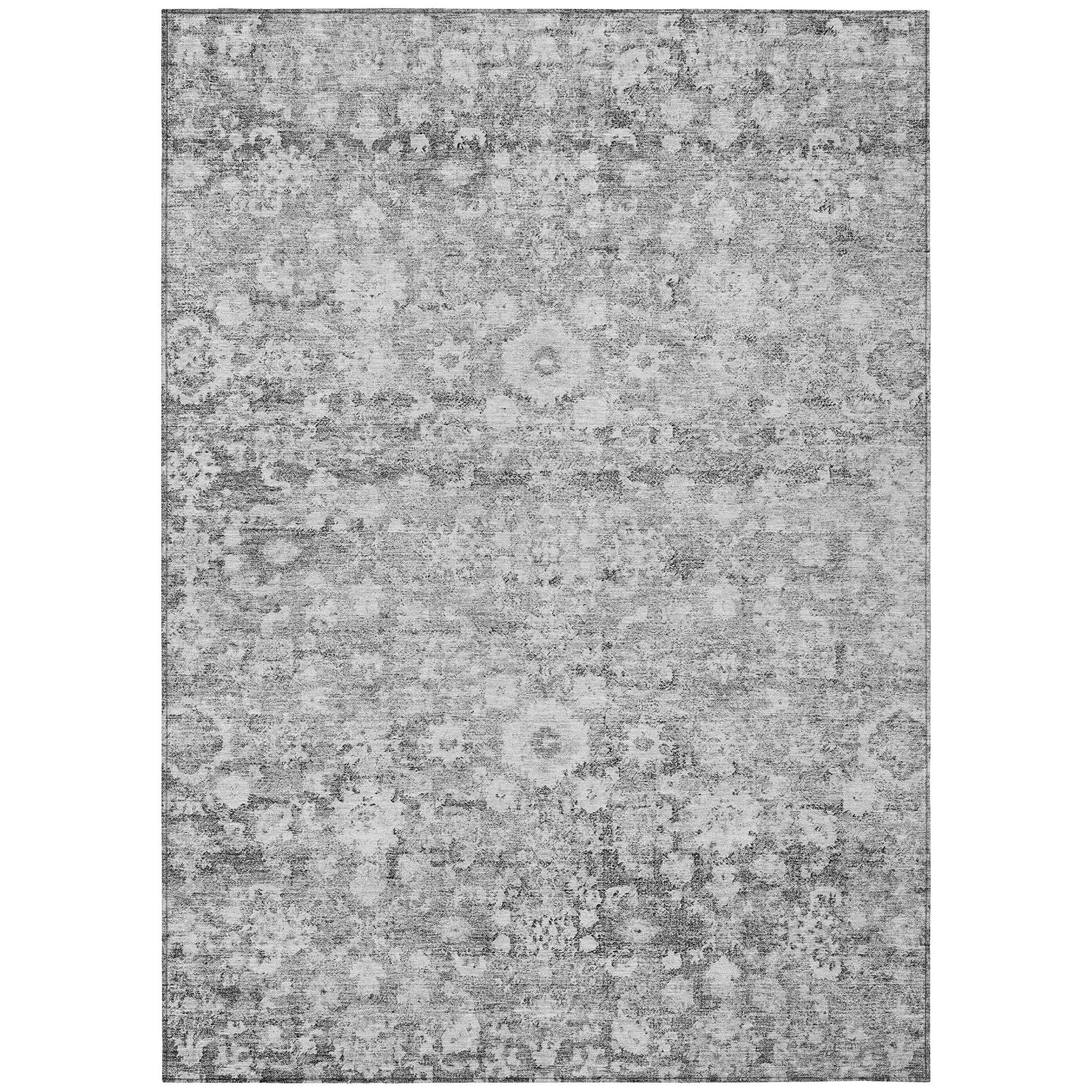 Addison Rugs Ocean Ripples Silver Washable Indoor-Outdoor Rug