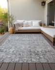 Addison Rugs Ocean Ripples Silver Washable Indoor-Outdoor Rug