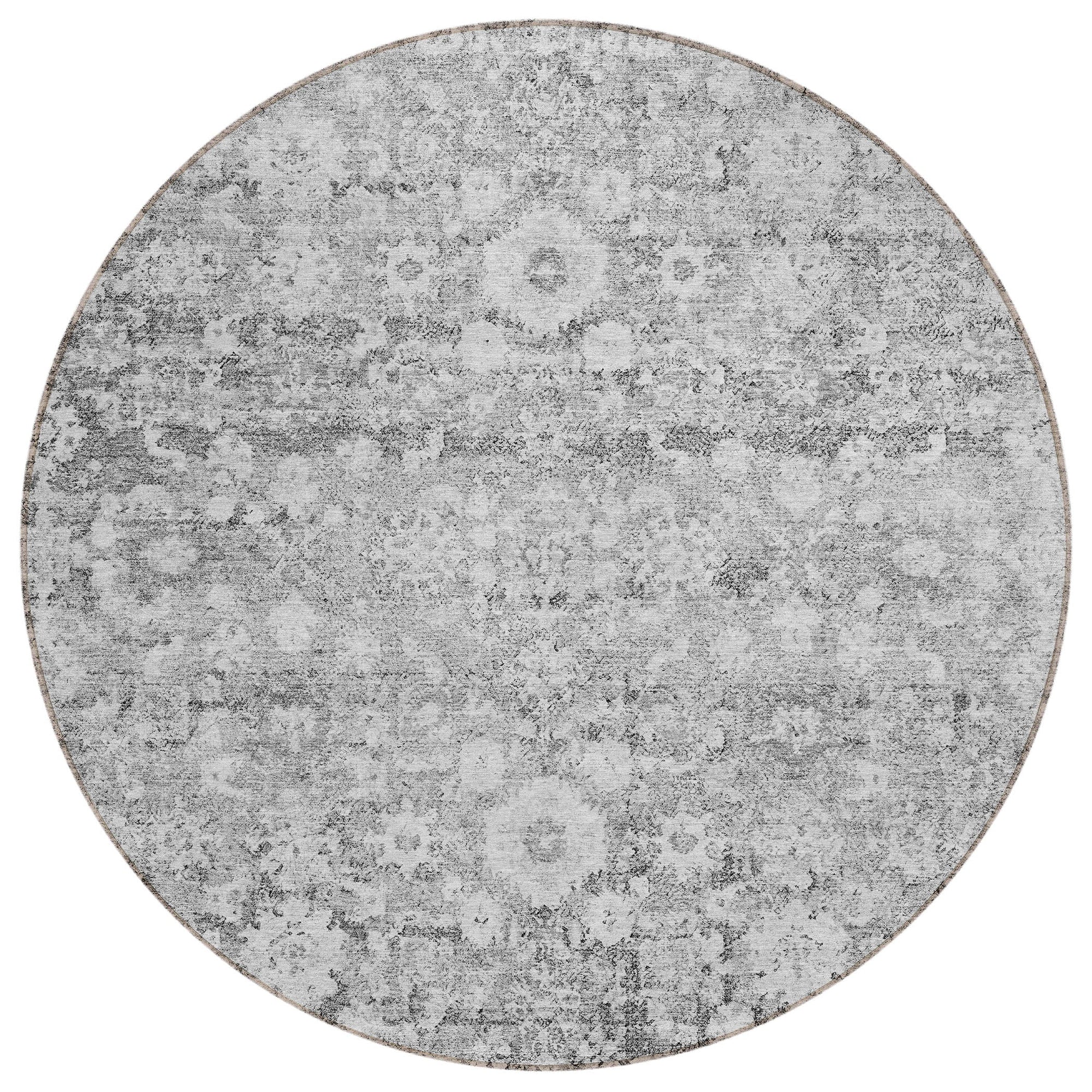 Addison Rugs Ocean Ripples Silver Washable Indoor-Outdoor Rug