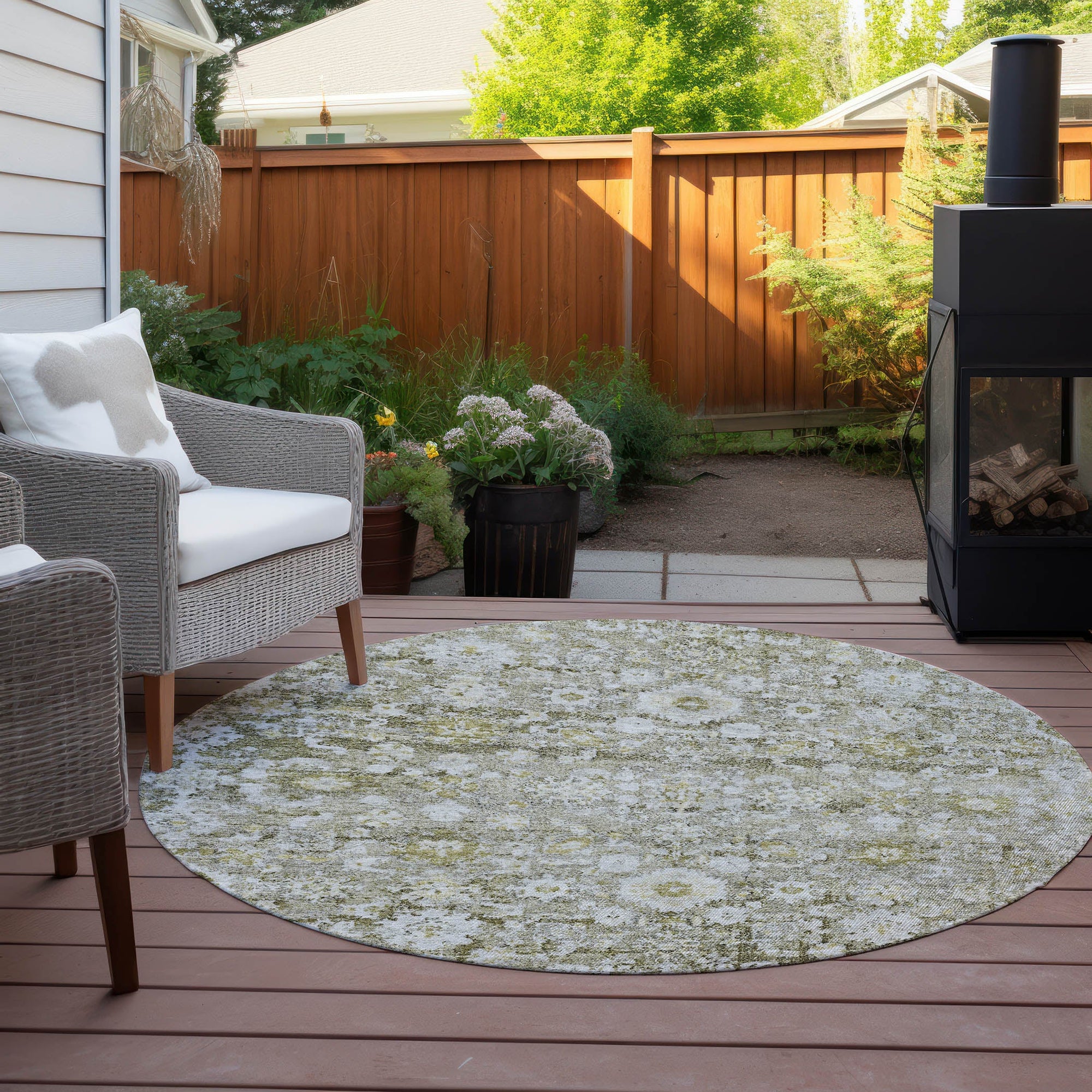 Addison Rugs Ocean Ripples Taupe Washable Indoor-Outdoor Rug