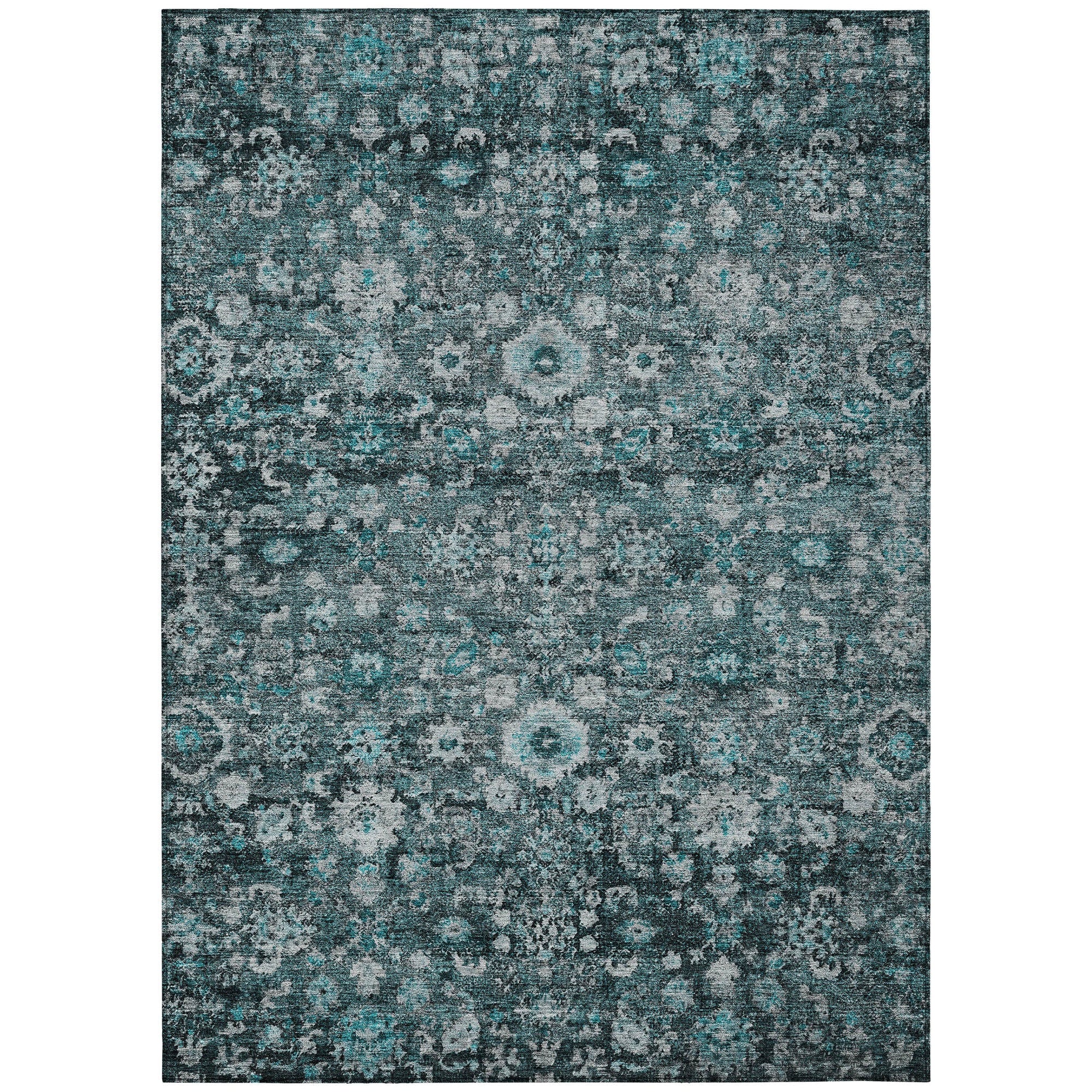 Addison Rugs Ocean Ripples Teal Washable Indoor-Outdoor Rug