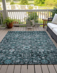 Addison Rugs Ocean Ripples Teal Washable Indoor-Outdoor Rug