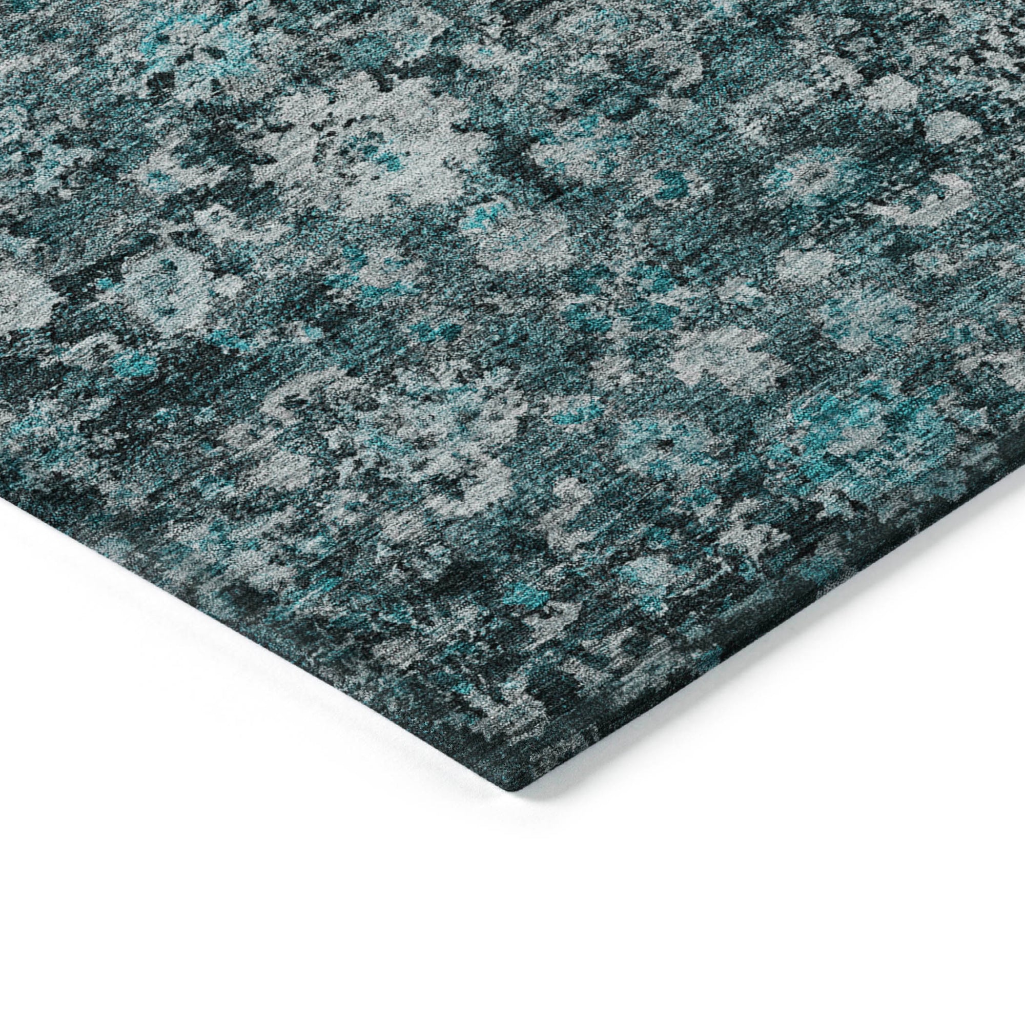 Addison Rugs Ocean Ripples Teal Washable Indoor-Outdoor Rug