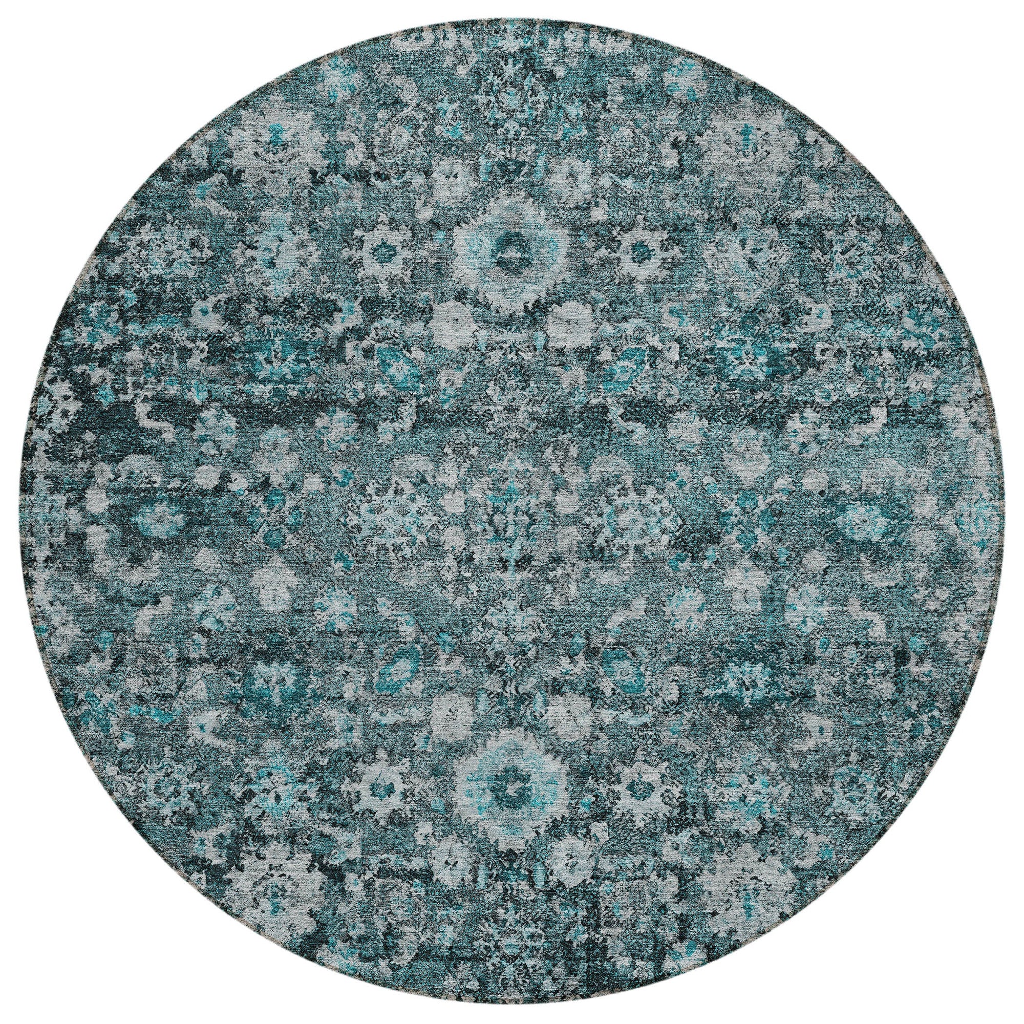 Addison Rugs Ocean Ripples Teal Washable Indoor-Outdoor Rug