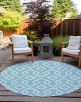Addison Rugs Offset Stripes Aqua Washable Indoor-Outdoor Rug