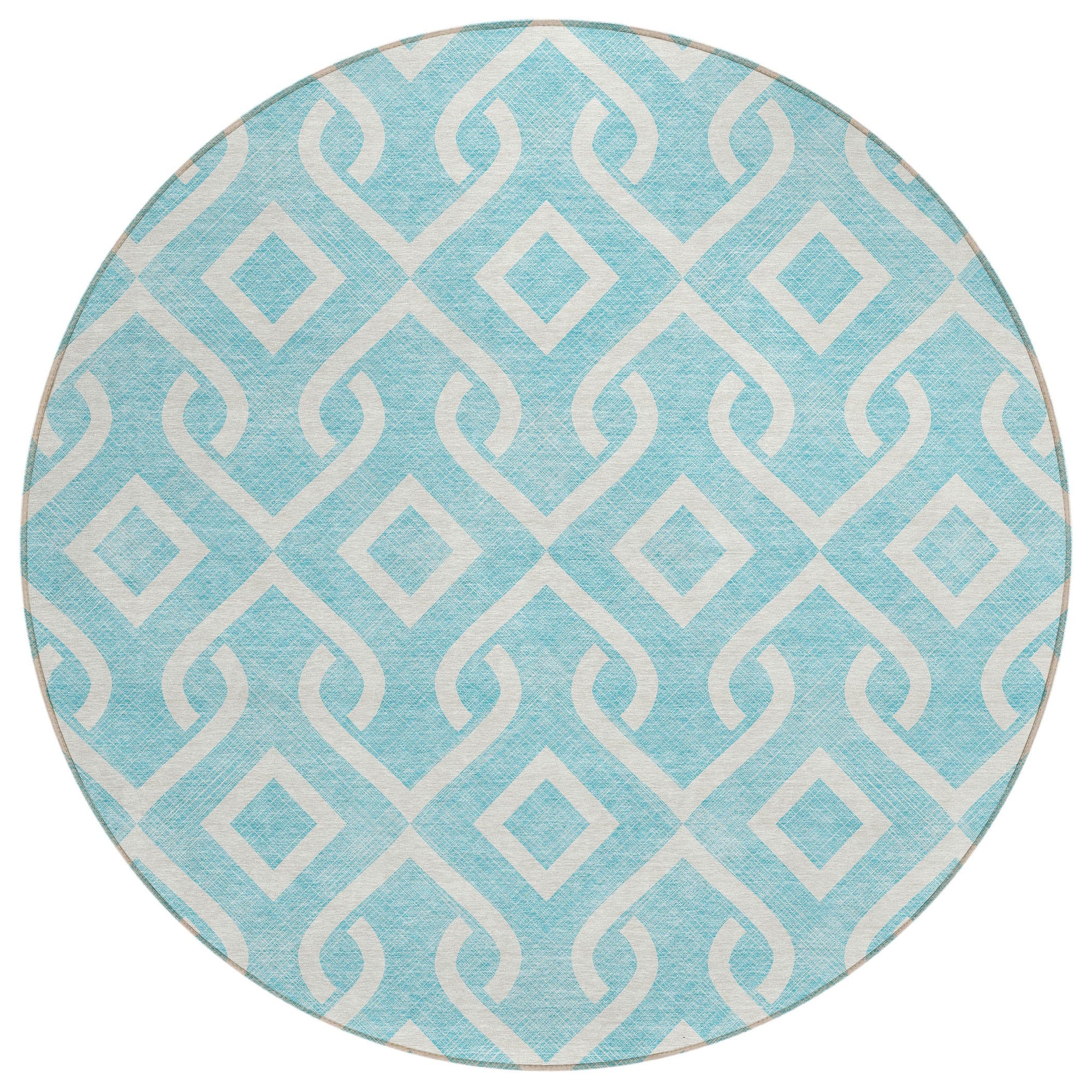Addison Rugs Offset Stripes Aqua Washable Indoor-Outdoor Rug