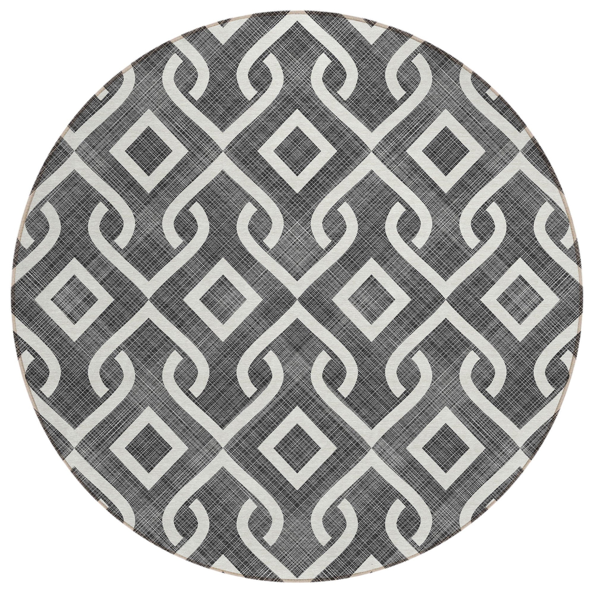 Addison Rugs Offset Stripes Black Washable Indoor-Outdoor Rug