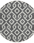 Addison Rugs Offset Stripes Black Washable Indoor-Outdoor Rug